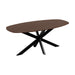 QUVIO Eettafel Sofia - Deens ovaal - 160x90 cm - Stalen kruispoot - FSC®-gecertificeerd mangohout - Bruin