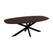 QUVIO Eettafel Sofia - Deens ovaal - 220x110cm - Stalen kruispoot - FSC®-gecertificeerd mangohout - Walnoot bruin