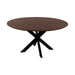 QUVIO Eettafel Sofia ø150 cm stalen kruispoot FSC®-gecertificeerd mangohout bruin