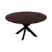 QUVIO Eettafel Sofia - ø150 cm - Stalen kruispoot - FSC®-gecertificeerd mangohout - Walnoot bruin