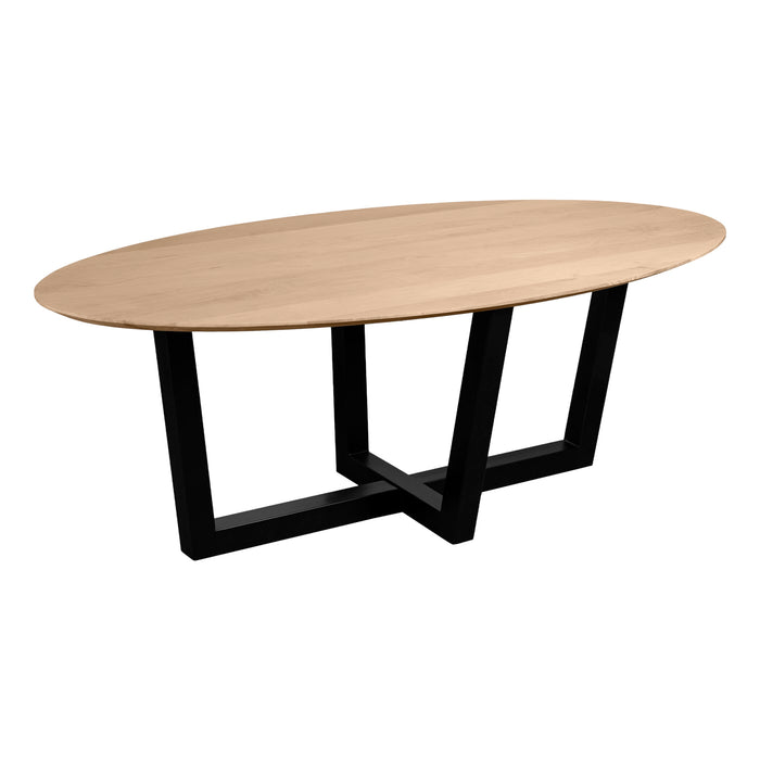 QUVIO Eettafel Sofia - Ovaal - 180x90 cm - W-poot - FSC® gecertificeerd mangohout - Naturel