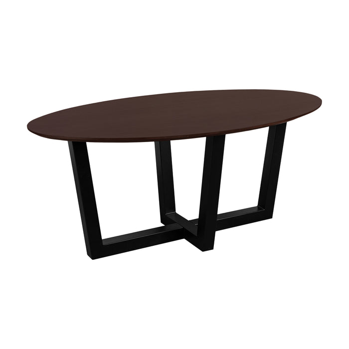 QUVIO Eettafel Sofia - Ovaal - 180x90 cm - W-poot - FSC® gecertificeerd mangohout - Walnoot bruin