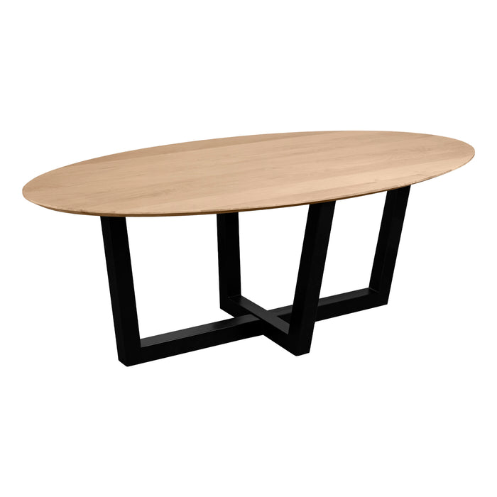 QUVIO Eettafel Sofia - Ovaal - 220x100 cm - W-poot - FSC® gecertificeerd mangohout - Naturel
