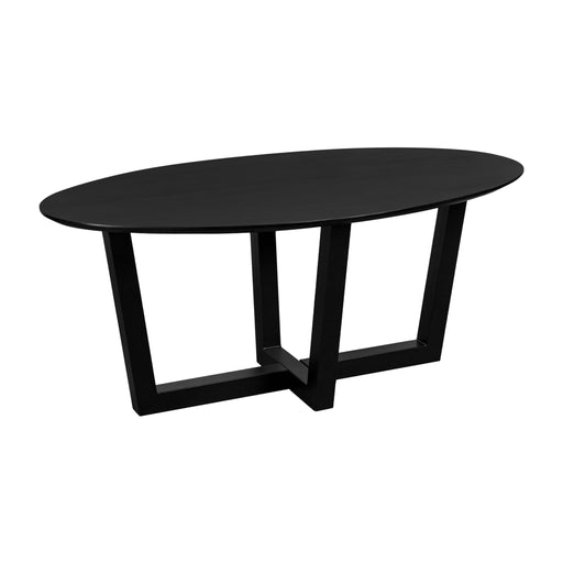 QUVIO Eettafel Sofia - Ovaal - 220x100 cm - W-poot - FSC® gecertificeerd mangohout - Zwart
