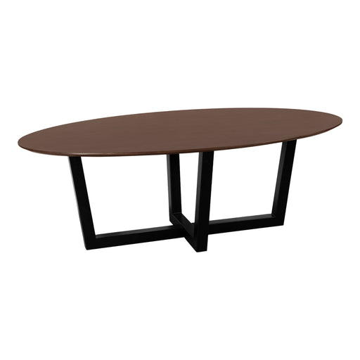 QUVIO Eettafel Sofia - Ovaal - 220x100 cm - W-poot - FSC® gecertificeerd mangohout - Bruin