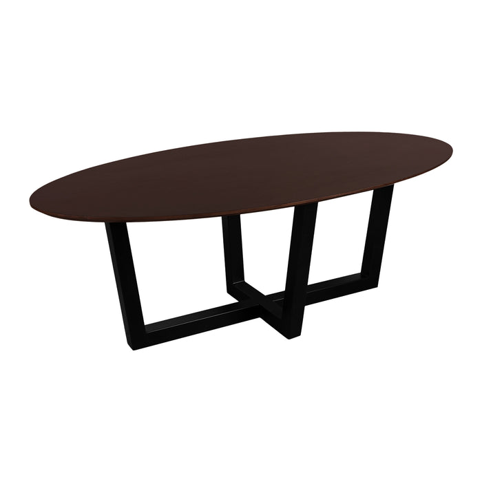 QUVIO Eettafel Sofia - Ovaal - 220x100 cm - W-poot - FSC® gecertificeerd mangohout - Walnoot bruin