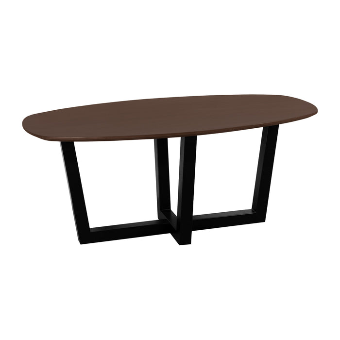 QUVIO Eettafel Sofia - Deens ovaal - 160x90 cm - W-poot - FSC® gecertificeerd mangohout - Bruin