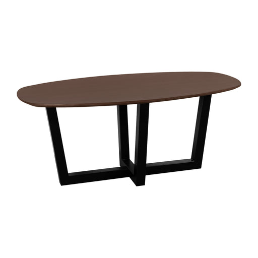 QUVIO Eettafel Sofia - Deens ovaal - 180x90 cm - W-poot - FSC® gecertificeerd mangohout - Bruin