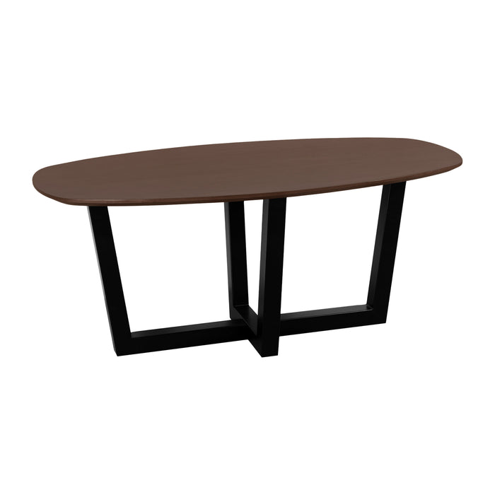QUVIO Eettafel Sofia - Deens ovaal - 180x90 cm - W-poot - FSC® gecertificeerd mangohout - Bruin
