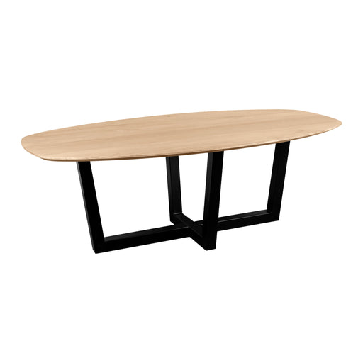 QUVIO Eettafel Sofia - Deens ovaal - 220x110 cm - W-poot - FSC® gecertificeerd mangohout - Naturel