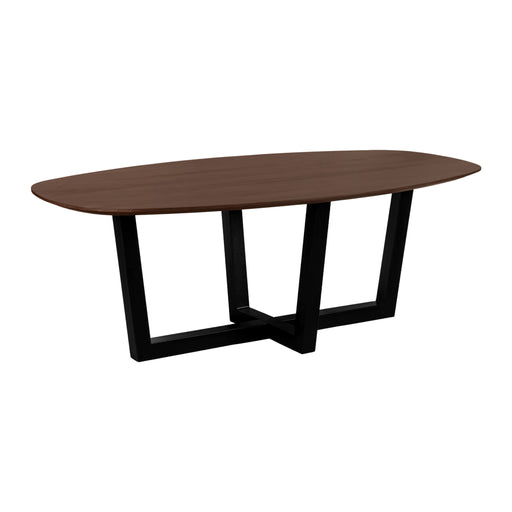 QUVIO Eettafel Sofia - Deens ovaal - 220x110 cm - W-poot - FSC® gecertificeerd mangohout - Bruin