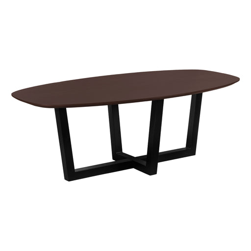 QUVIO Eettafel Sofia - Deens ovaal - 220x110 cm - W-poot - FSC® gecertificeerd mangohout - Walnoot bruin