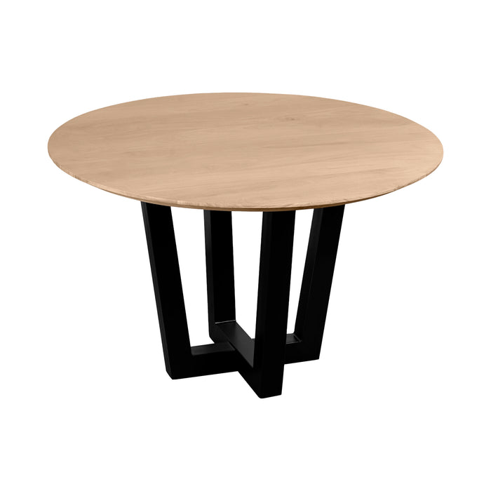 QUVIO Eettafel Sofia - Rond - ø120 cm - W-poot - FSC® gecertificeerd mangohout - Naturel