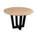 QUVIO Eettafel Sofia - Rond - ø120 cm - W-poot - FSC® gecertificeerd mangohout - Naturel
