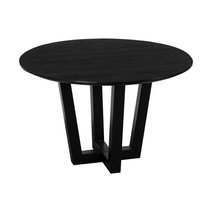 QUVIO Eettafel Sofia - Rond - ø120 cm - W-poot - FSC® gecertificeerd mangohout - Zwart
