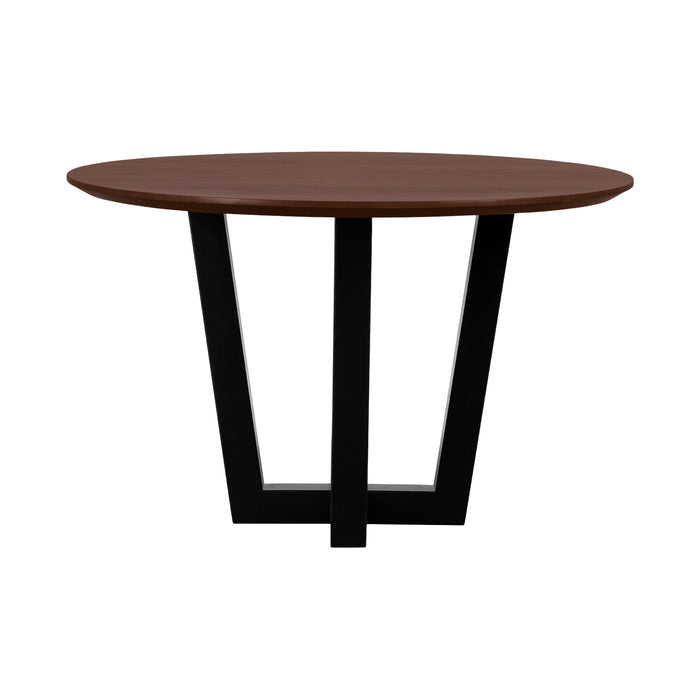 QUVIO Eettafel Sofia - Rond - ø120 cm - W-poot - FSC® gecertificeerd mangohout - Bruin
