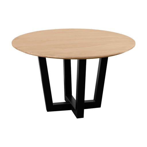 QUVIO Eettafel Sofia - Rond - ø130 cm - W-poot - FSC® gecertificeerd mangohout - Naturel