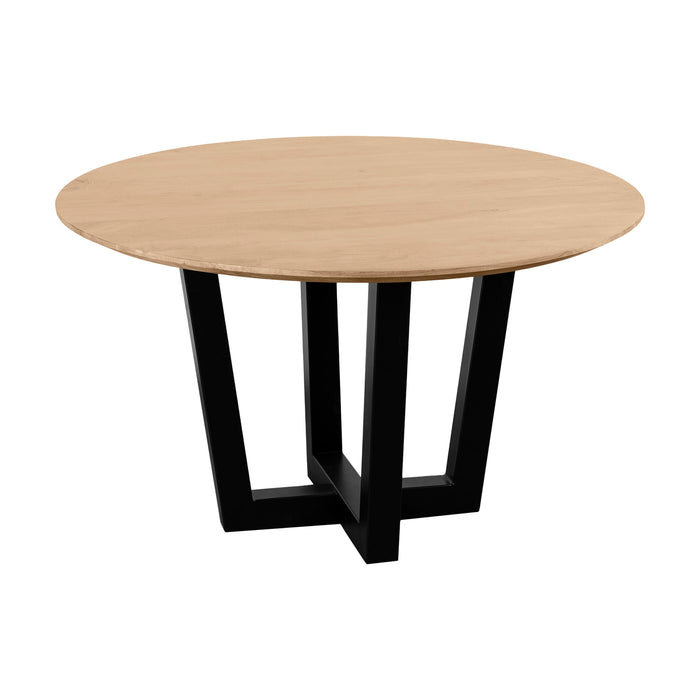 QUVIO Eettafel Sofia - Rond - ø130 cm - W-poot - FSC® gecertificeerd mangohout - Naturel