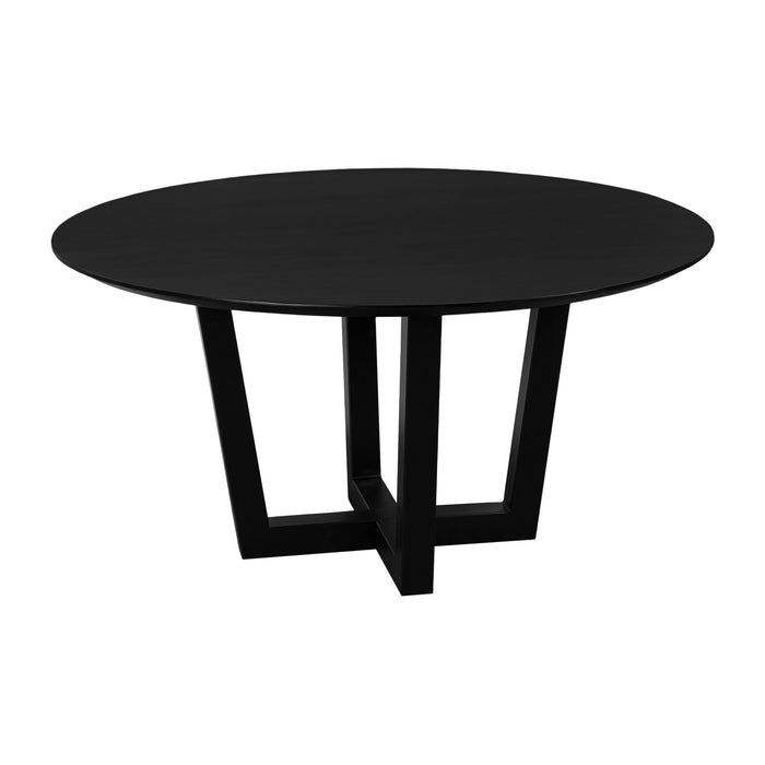 QUVIO Eettafel Sofia - Rond - ø150 cm - W-poot - FSC® gecertificeerd mangohout - Zwart