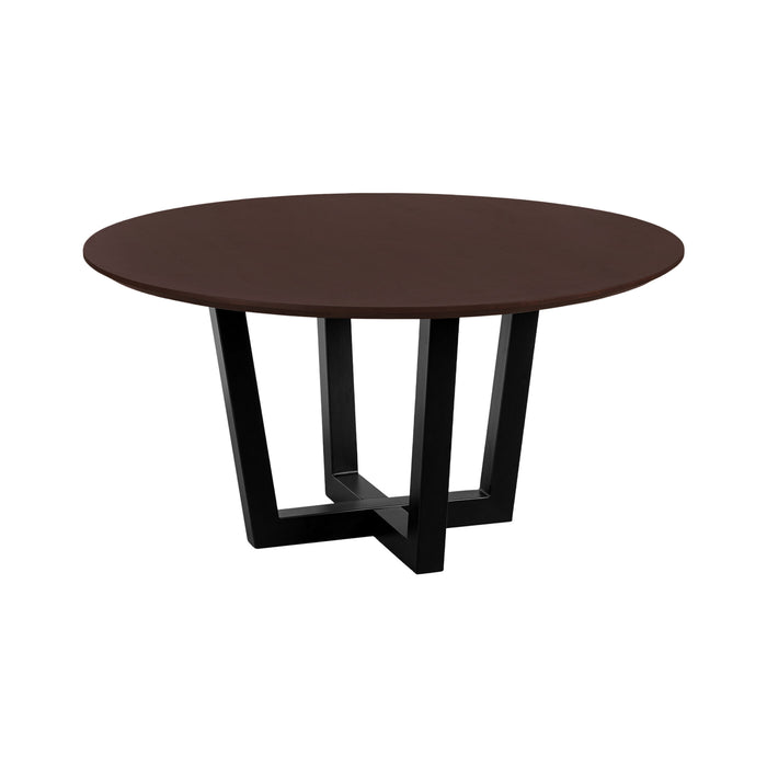 QUVIO Eettafel Sofia - Rond - ø150 cm - W-poot - FSC® gecertificeerd mangohout - Walnoot bruin