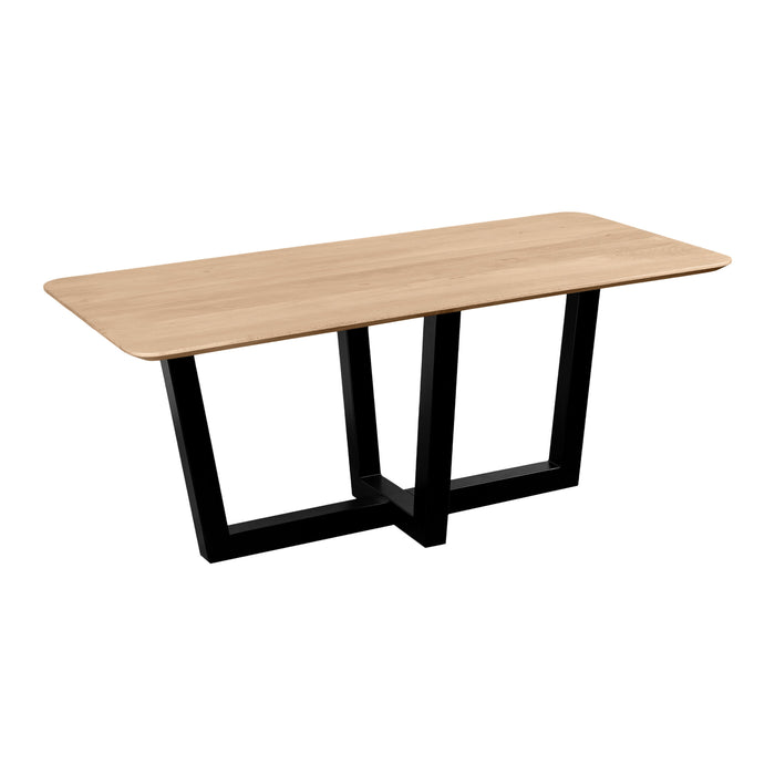 QUVIO Eettafel Sofia - Rechthoekig - W-Poot - FSC®-gecertificeerd mangohout - 180×90 cm - Naturel