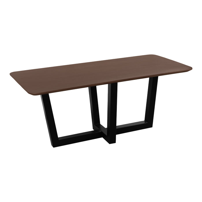 QUVIO Eettafel Sofia - Rechthoekig - W-poot - FSC®-gecertificeerd mangohout - 180x90 cm - Bruin
