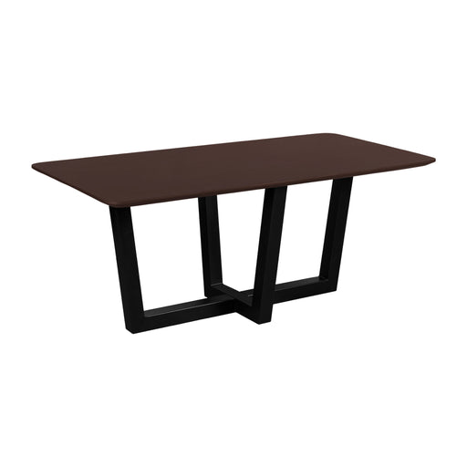 QUVIO Eettafel Sofia - Rechthoekig - W-Poot - FSC®-gecertificeerd mangohout - 180×90 cm - Walnoot bruin