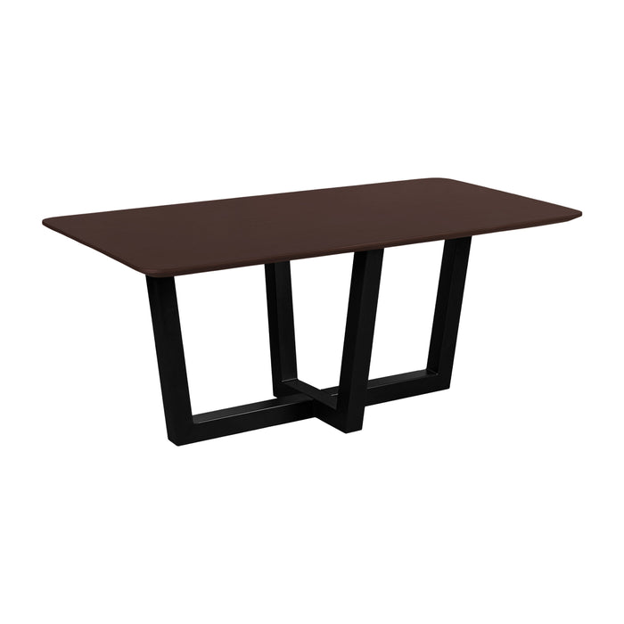QUVIO Eettafel Sofia - Rechthoekig - W-Poot - FSC®-gecertificeerd mangohout - 180×90 cm - Walnoot bruin