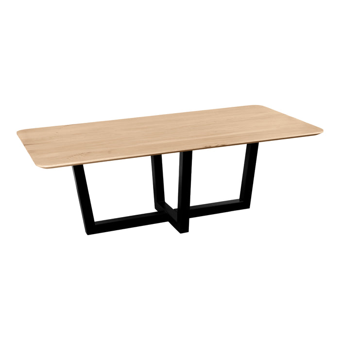 QUVIO Eettafel Sofia - Rechthoekig - W-Poot - FSC®-gecertificeerd mangohout - 220x110 cm - Naturel