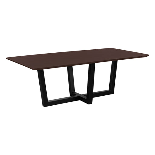 QUVIO Eettafel Sofia - Rechthoekig - W-Poot - FSC®-gecertificeerd mangohout - 220x110 cm - Walnoot bruin