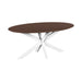 QUVIO Eettafel Sofia - Ovaal - 180x90 cm - Witte kruispoot - FSC® gecertificeerd mangohout - Bruin