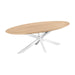 QUVIO Eettafel Sofia - Ovaal - 220x100 cm - Witte kruispoot - FSC® gecertificeerd mangohout - Naturel