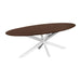 QUVIO Eettafel Sofia - Ovaal - 220x100 cm - Witte kruispoot - FSC® gecertificeerd mangohout - Bruin