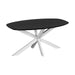 QUVIO Eettafel Sofia - Deens ovaal - 160x90 cm - Witte kruispoot - FSC® gecertificeerd mangohout - Zwart