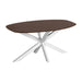 QUVIO Eettafel Sofia - Deens ovaal - 160x90 cm - Witte kruispoot - FSC® gecertificeerd mangohout - Walnoot bruin