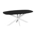 QUVIO Eettafel Sofia - Deens ovaal - 180x90 cm - Witte kruispoot - FSC® gecertificeerd mangohout - Zwart