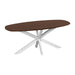 QUVIO Eettafel Sofia - Deens ovaal - 180x90 cm - Witte kruispoot - FSC® gecertificeerd mangohout - Bruin