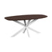 QUVIO Eettafel Sofia - Deens ovaal - 180x90 cm - Witte kruispoot - FSC® gecertificeerd mangohout - Walnoot bruin