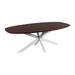 QUVIO Eettafel Sofia - Deens ovaal - 220x110 cm - Witte kruispoot - FSC® gecertificeerd mangohout - Walnoot bruin