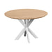QUVIO Eettafel Sofia - Rond - ø120 cm - Witte kruispoot - FSC® gecertificeerd mangohout - Naturel