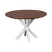 QUVIO Eettafel Sofia - Rond ø120 cm - Witte kruispoot - FSC® gecertificeerd mangohout - Bruin
