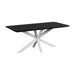 QUVIO Eettafel Sofia - Rechthoekig - Witte kruispoot - FSC®-gecertificeerd mangohout - 180x90 cm - Zwart