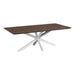 QUVIO Eettafel Sofia - Rechthoekig - Witte kruispoot - FSC®-gecertificeerd mangohout - 180x90 cm - Walnoot bruin