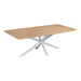 QUVIO Eettafel Sofia - Rechthoekig - Witte kruispoot - FSC®-gecertificeerd mangohout - 220x110 cm - Naturel