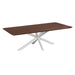 QUVIO Eettafel Sofia - Rechthoekig - Witte kruispoot - FSC®-gecertificeerd mangohout - 220x110 cm - Bruin