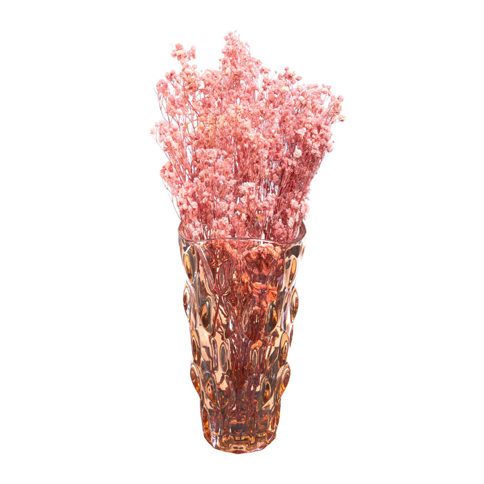 QUVIO Vaas organisch design - Geribbeld glas - Bruin
