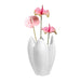 QUVIO Vaas geplooid design - Keramiek - Wit