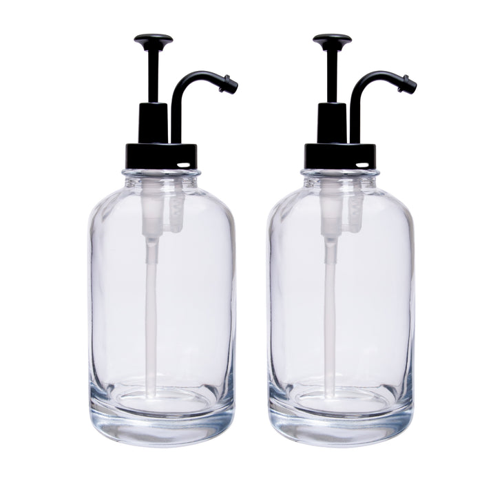 XIVADA Koffiesiroop dispenser - 500 ML - Glas - Zwart - Set van 2