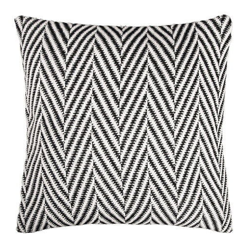 QUVIO Sierkussenhoes visgraat - Geweven - Wol - 45x45 cm - Wit - Zwart