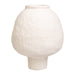 QUVIO Japandi vaas bolvormig keramiek - Gebroken wit - 21 cm